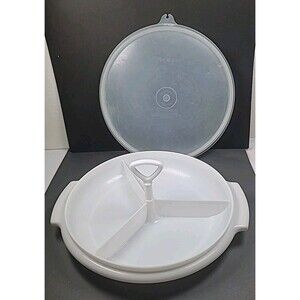 3 Pc Vintage Tupperware Divided relish dish, candy nuts tray suzette
